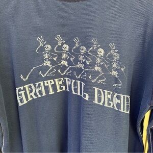 Trunk 500 Ltd Grateful Dead Blue and White Long Sleeve Thermal Tee